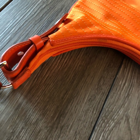 Lacoste Orange Canvas Medium Shoulder Hobo Bag - Picture 5 of 6